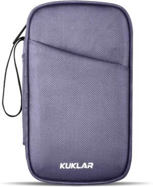KUKLAR Travel Organizer Pouch Premium Zippered Case with Wrist Strap