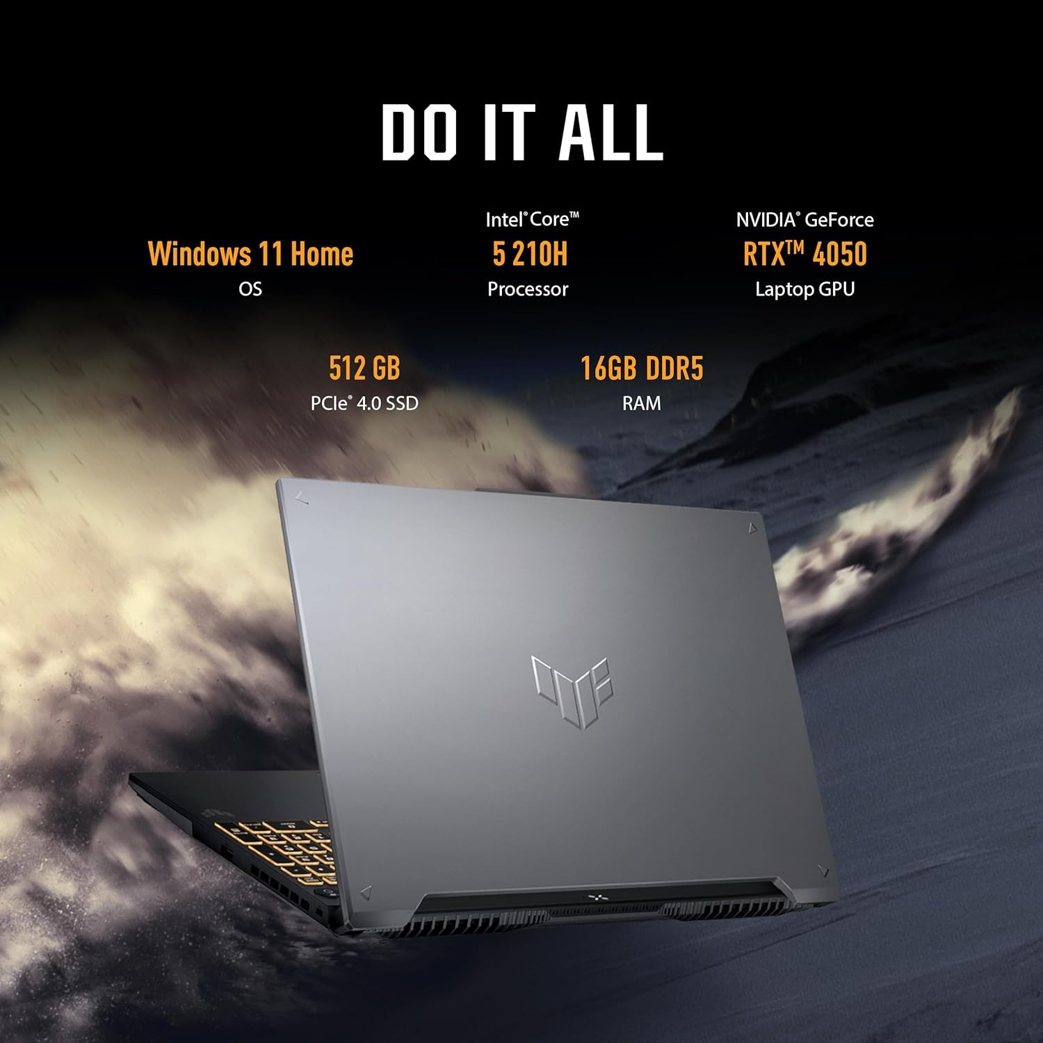 ASUS TUF Gaming F16 Gaming Laptop, 16" FHD+ 144Hz IPS-Level 16:10 Display, Intel® Core™ 5 210H, NVIDIA® GeForce RTX™ 4050, 16GB DDR5, 512GB PCIe Gen4 SSD, Wi-Fi 6, Windows 11 Home - Image 5