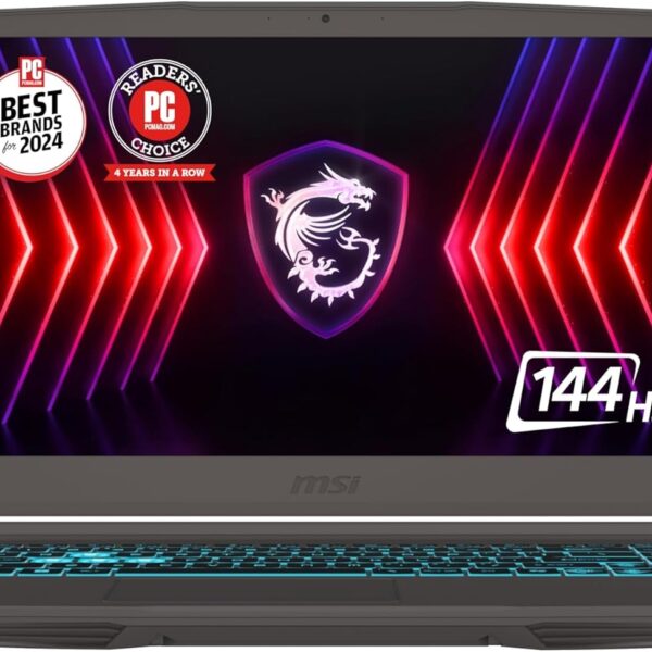 MSI (Upgraded) Thin 15 15.6” 144Hz FHD Gaming Laptop: Intel Core i5-13420H, NVIDIA Geforce RTX 2050, 16GB DDR4, 512GB NVMe SSD, Cooler Boost 5, Win 11: Black B13UCX-2040US